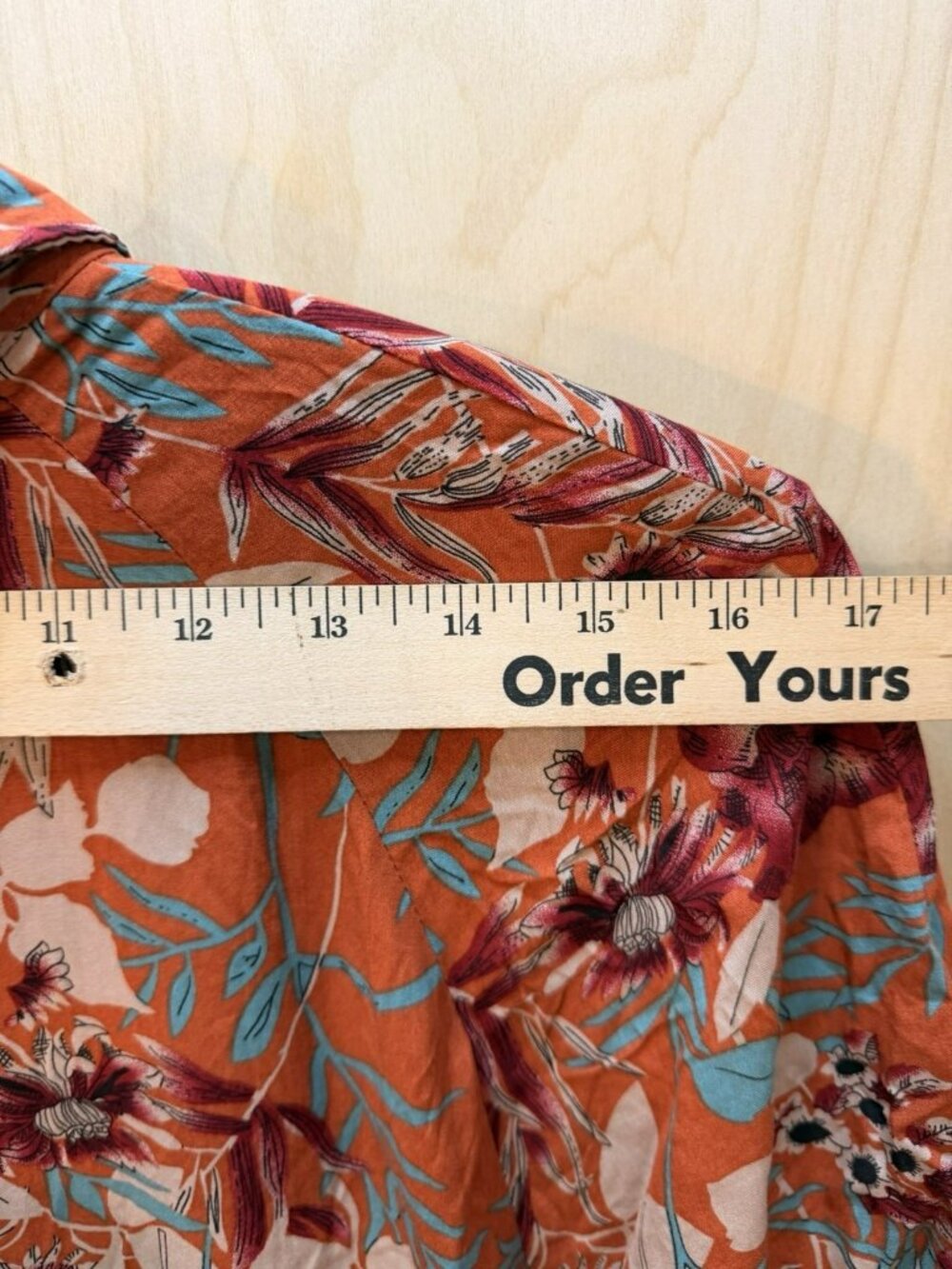 NWT Natural Life Floral Tiered Midi Dress Button Front Boho Women's Large Orange - Picture 7 of 7